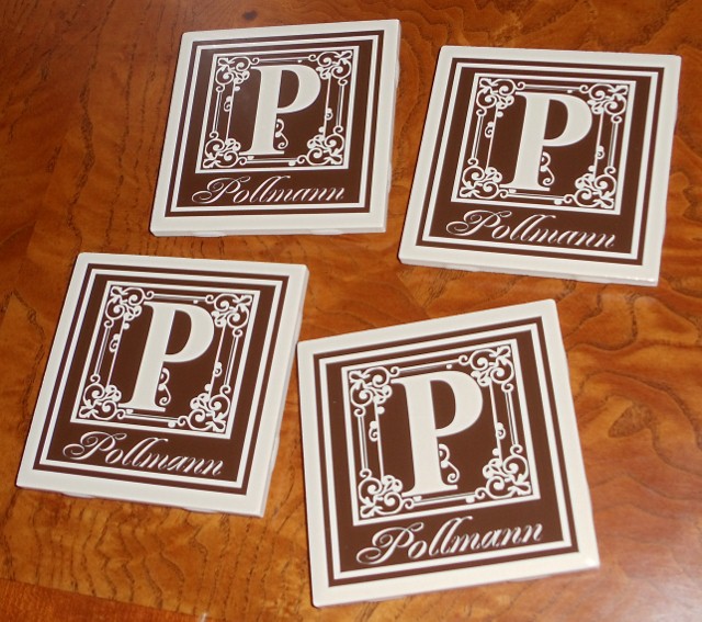 "Personalized Monogram"  Coasters