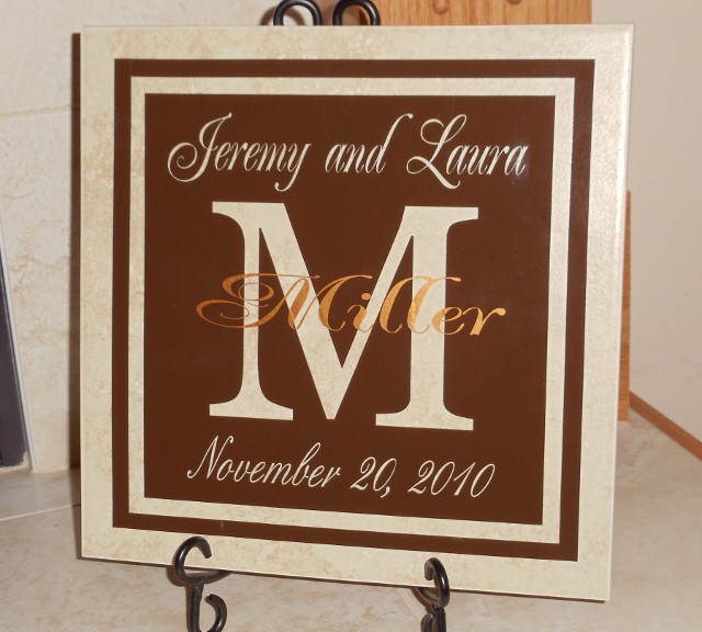 12" x 12" Personalized Wedding or Anniversary Tile