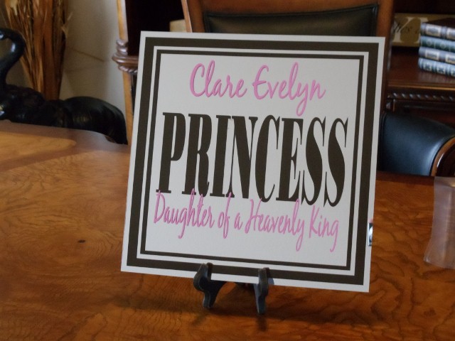 12" x 12" PRINCESS Daughter of a Heavenly King Mirror Tile Personalized