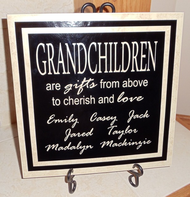 12" x 12" Grandparents Tile with Grandchildren's Names