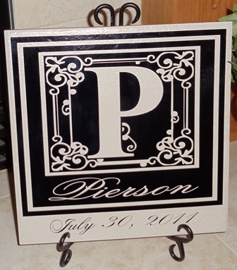 12" x 12" Monogram Tile with Date