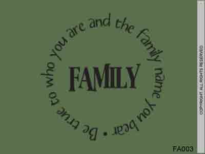 Family  Be true to who you are and the family name you bear