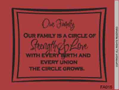 Our Family is a circle of strength and love
