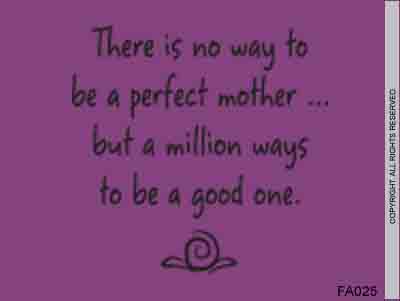 There is no way to be a perfect mother...