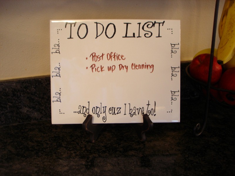 8" x 10"    'To Do List'   Dry Erase Board