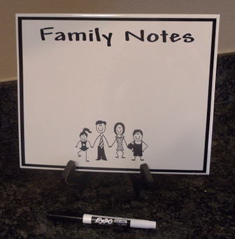 8" x 10" Personalized "FAMILY" Dry Erase Note Board
