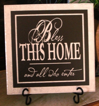 12" x 12"  Bless this Home Tile